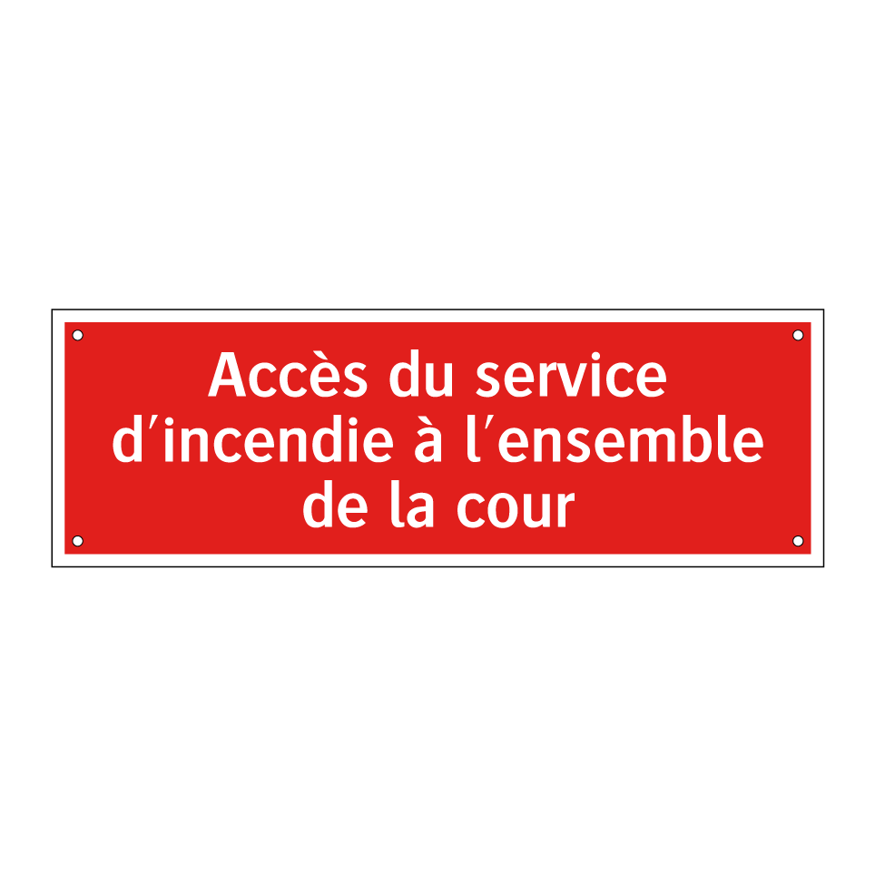 Accès du service d'incendie à l'ensemble de la cour