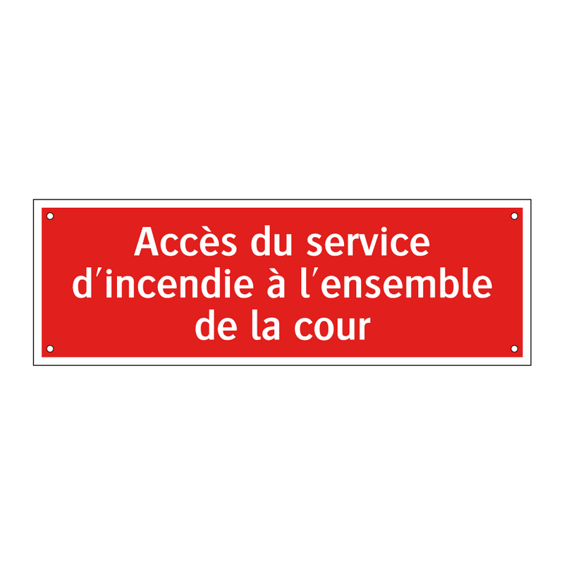Accès du service d'incendie à l'ensemble de la cour