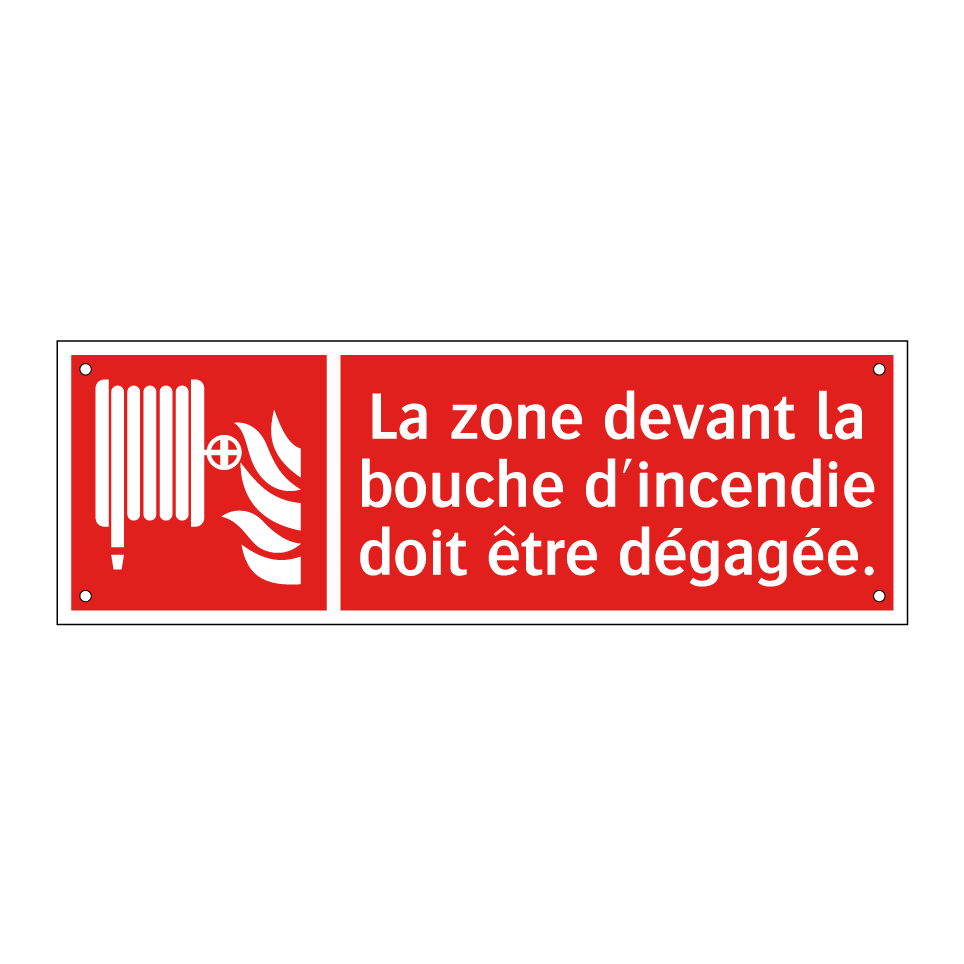 La zone devant la bouche d'incendie doit être dégagée.