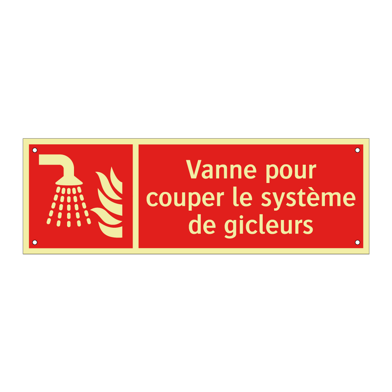 Vanne pour couper le système de gicleurs