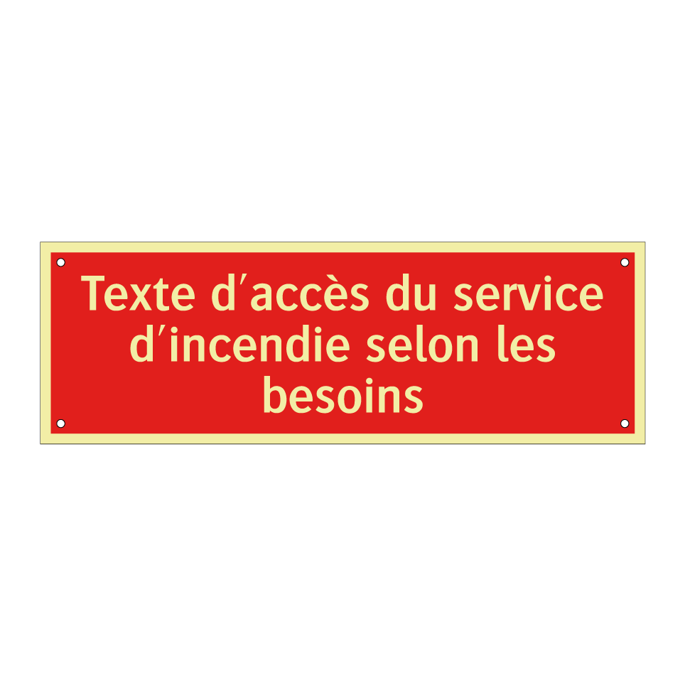 Texte d'accès du service d'incendie selon les besoins