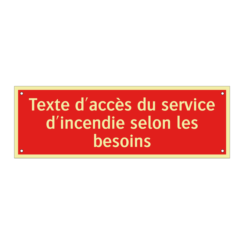 Texte d'accès du service d'incendie selon les besoins