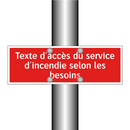 Texte d'accès du service d'incendie selon les besoins