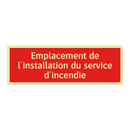 Emplacement de l'installation du service d'incendie