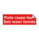 Porte coupe-feu - Doit rester fermée