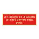 Le stockage de la batterie est situé derrière cette porte.