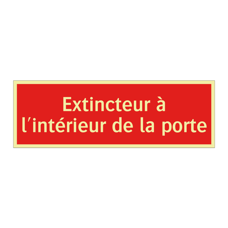 Extincteur à l'intérieur de la porte