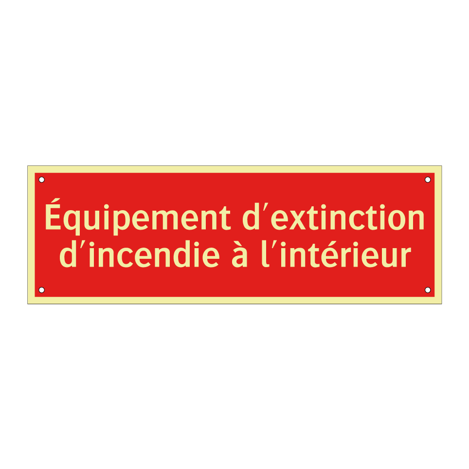 Équipement d'extinction d'incendie à l'intérieur
