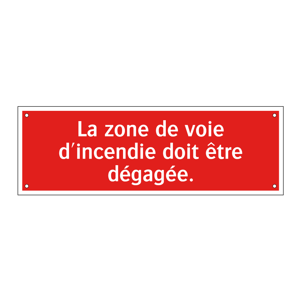 La zone de voie d'incendie doit être dégagée.