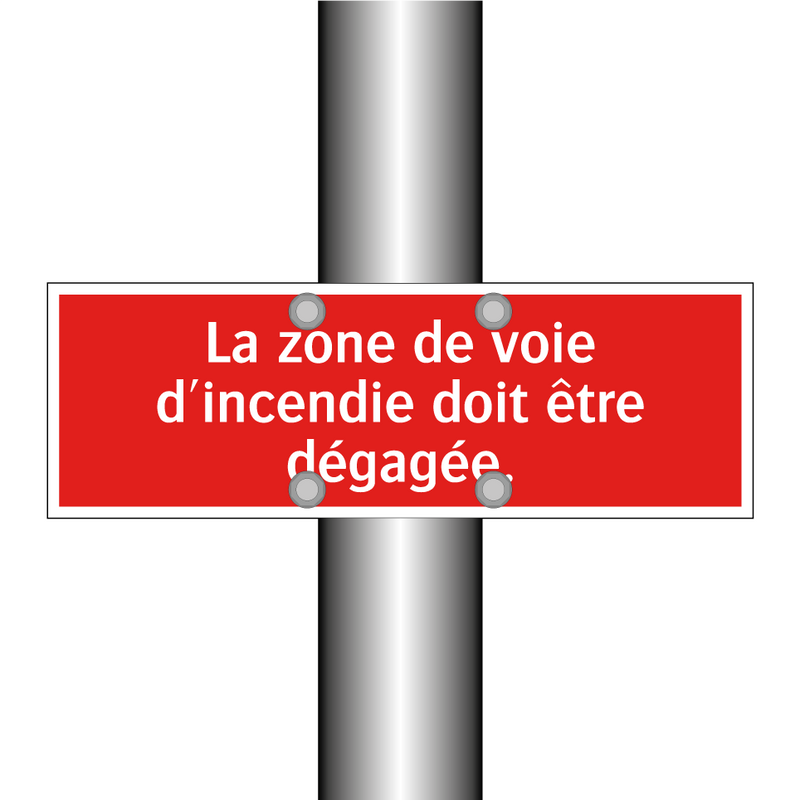 La zone de voie d'incendie doit être dégagée.