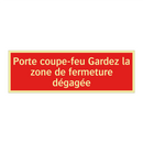Porte coupe-feu Gardez la zone de fermeture dégagée