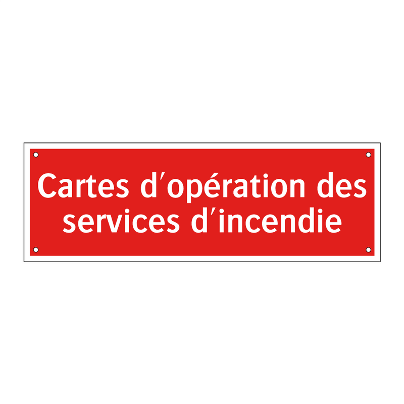 Cartes d'opération des services d'incendie