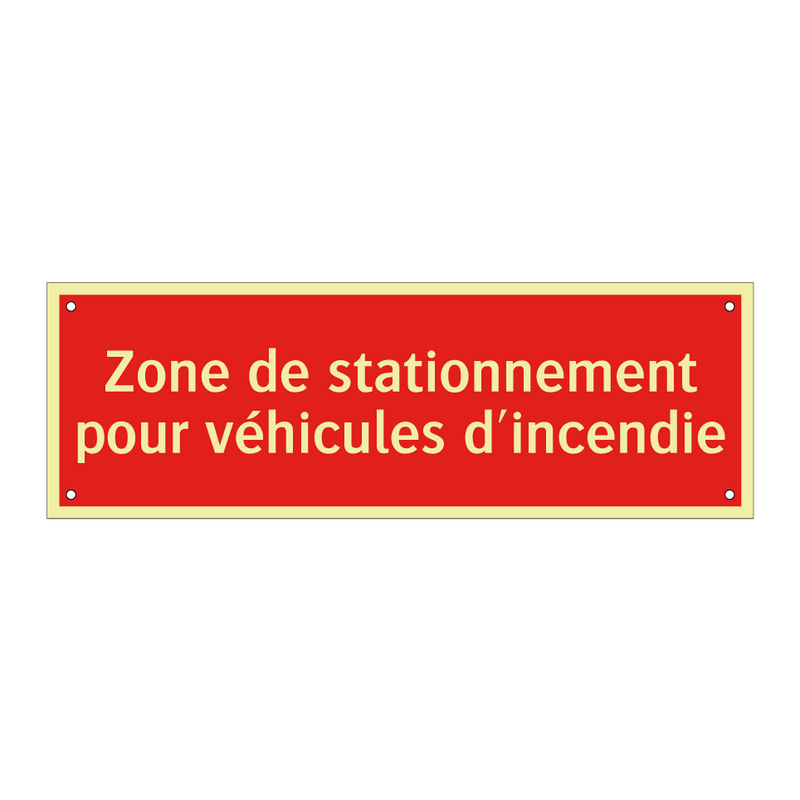 Zone de stationnement pour véhicules d'incendie