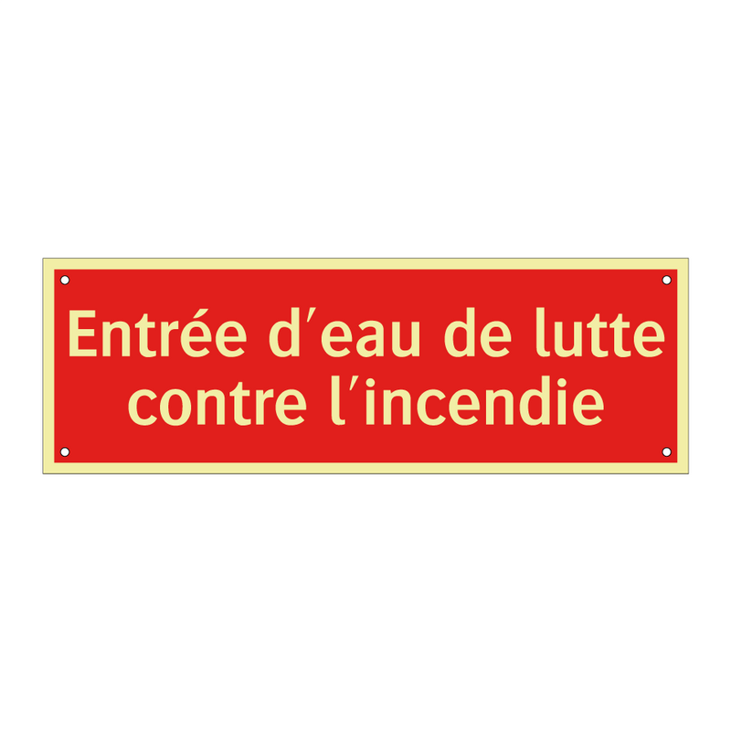 Entrée d'eau de lutte contre l'incendie