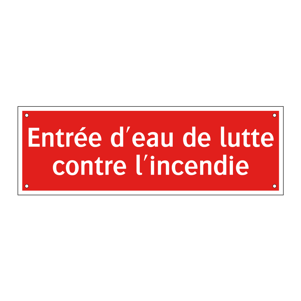 Entrée d'eau de lutte contre l'incendie