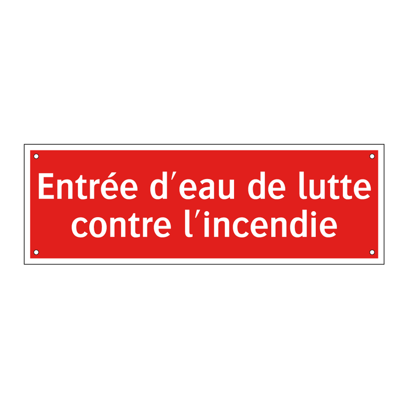 Entrée d'eau de lutte contre l'incendie