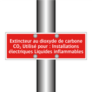 Extincteur au dioxyde de carbone CO₂ Utilisé pour : Installations électriques Liquides inflammables