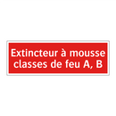 Extincteur à mousse classes de feu A, B