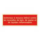 Extincteur à mousse Utilisé contre les incendies de bois, de papier et de liquides inflammables