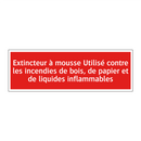 Extincteur à mousse Utilisé contre les incendies de bois, de papier et de liquides inflammables
