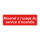 Réservé à l'usage du service d'incendie