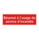 Réservé à l'usage du service d'incendie