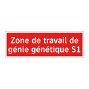 Zone de travail de génie génétique S1