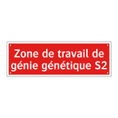 Zone de travail de génie génétique S2