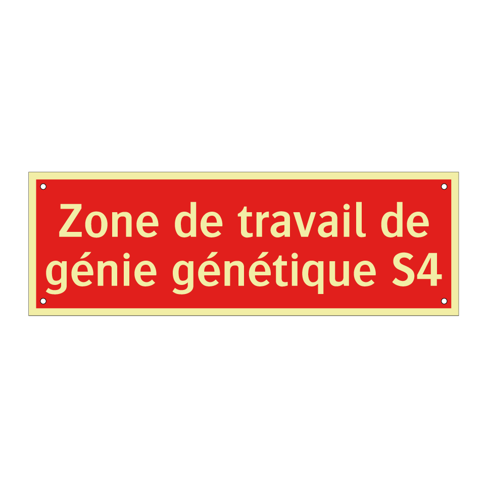 Zone de travail de génie génétique S4