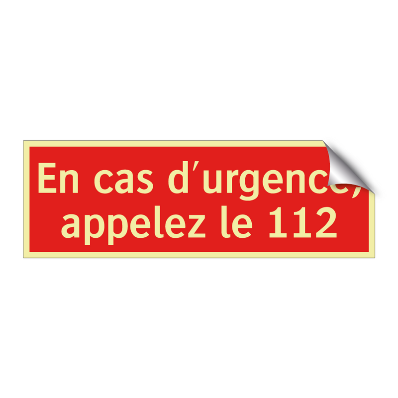 En cas d'urgence, appelez le 112