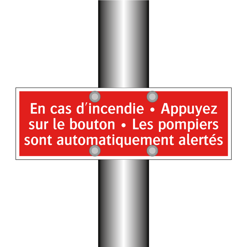 En cas d'incendie • Appuyez sur le bouton • Les pompiers sont automatiquement alertés
