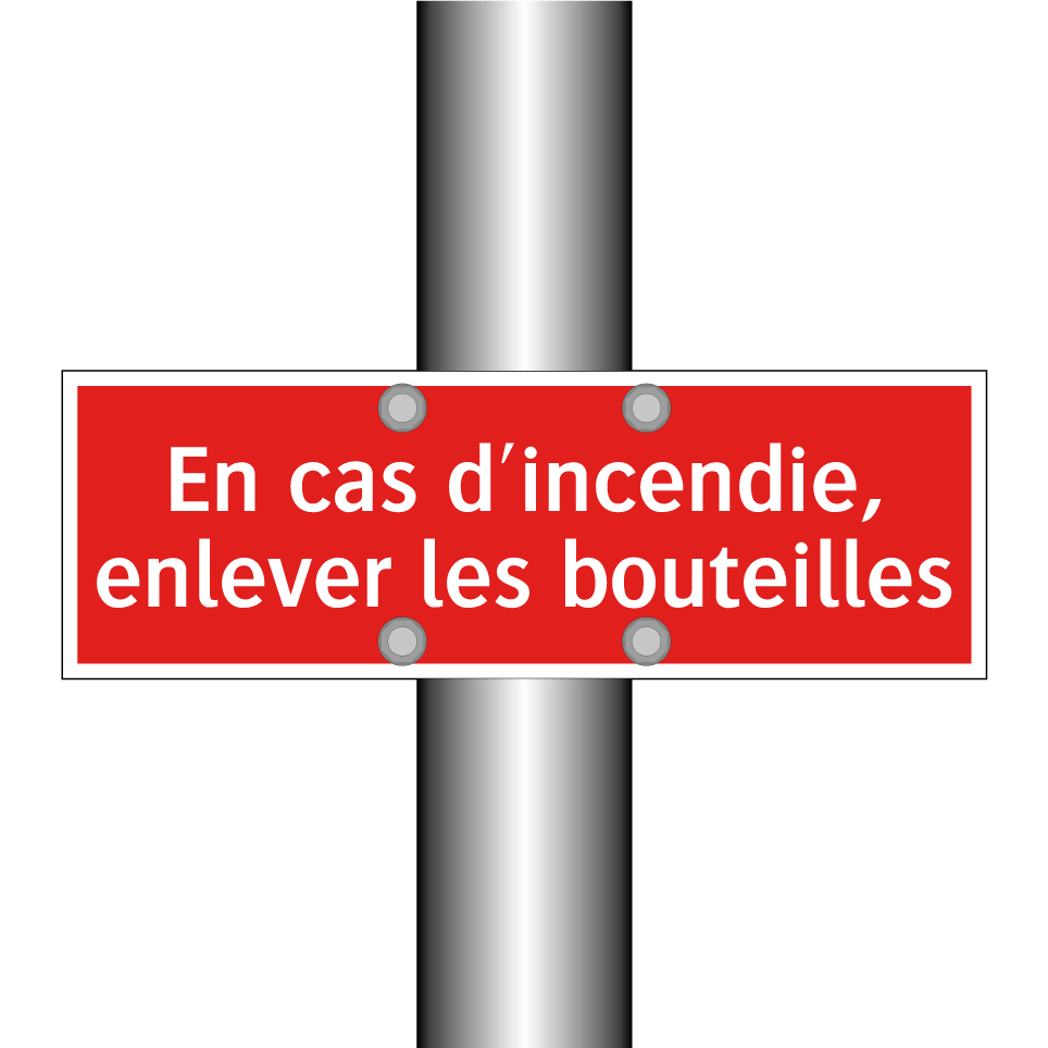 En cas d'incendie, enlever les bouteilles