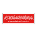 Instructions pour le tuyau d'incendie Lorsque vous ouvrez l'eau, les pompes du système de sprinklers sont activées et les pompiers sont automatiquement appelés. N'utilisez ce tuyau qu'en cas d'incendie, tout en appelant également les pompiers.
