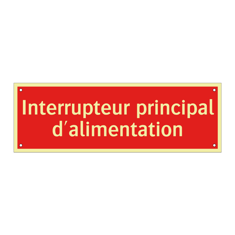 Interrupteur principal d'alimentation