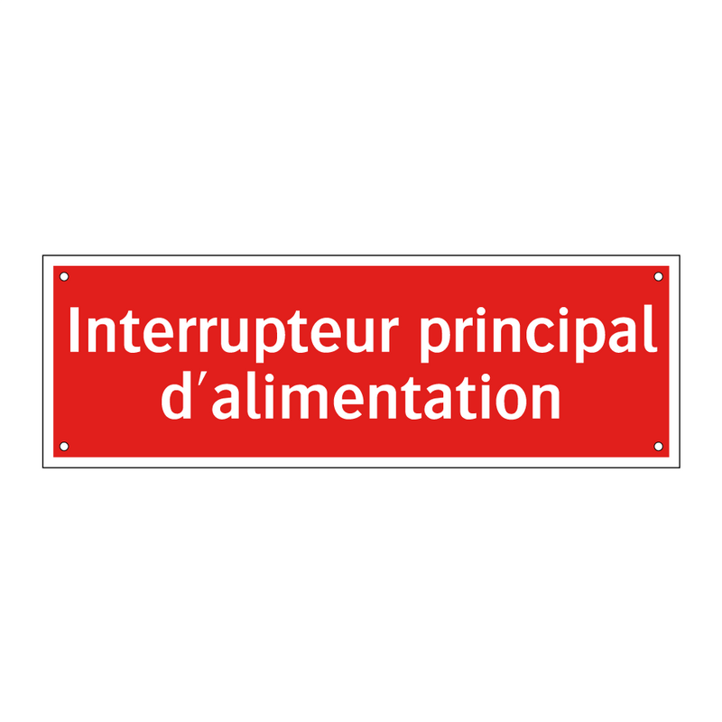 Interrupteur principal d'alimentation