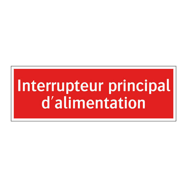 Interrupteur principal d'alimentation