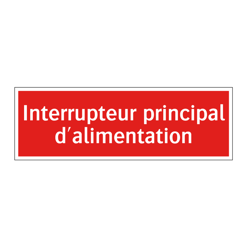 Interrupteur principal d'alimentation