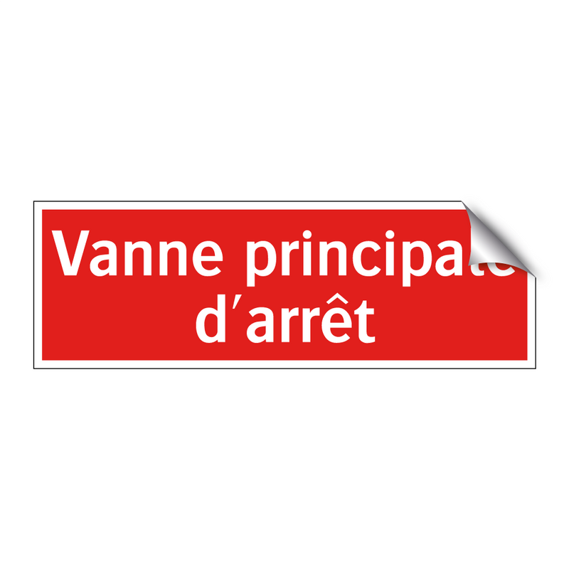 Vanne principale d'arrêt