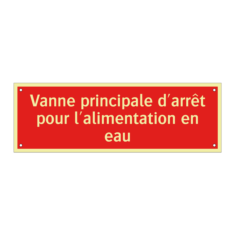 Vanne principale d'arrêt pour l'alimentation en eau