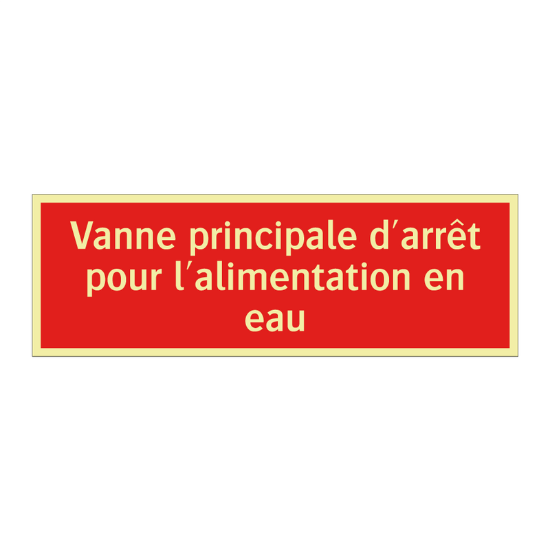 Vanne principale d'arrêt pour l'alimentation en eau