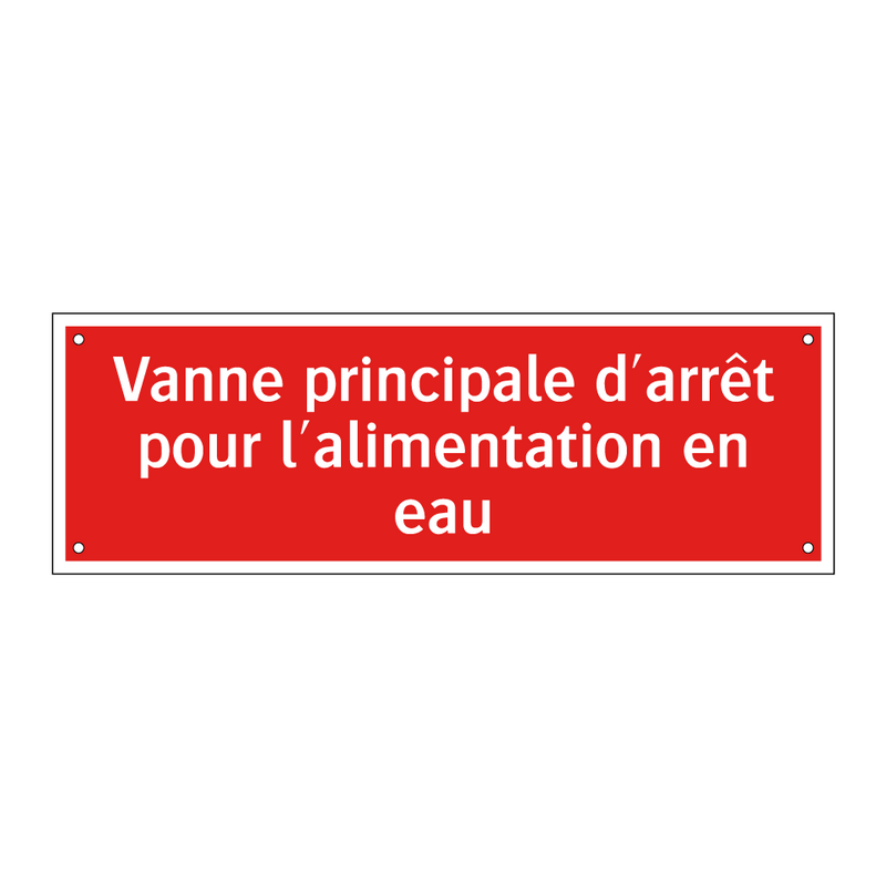 Vanne principale d'arrêt pour l'alimentation en eau