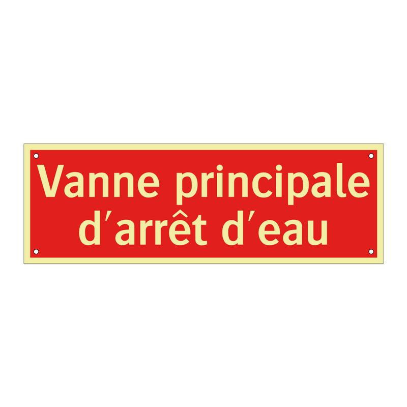 Vanne principale d'arrêt d'eau