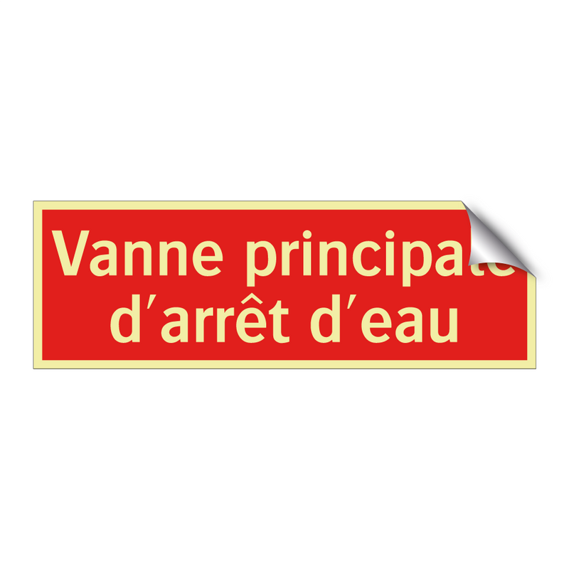 Vanne principale d'arrêt d'eau