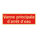 Vanne principale d'arrêt d'eau