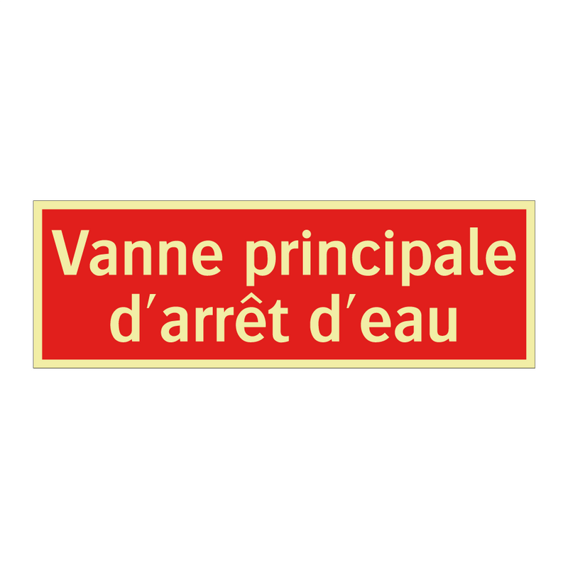 Vanne principale d'arrêt d'eau