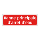 Vanne principale d'arrêt d'eau