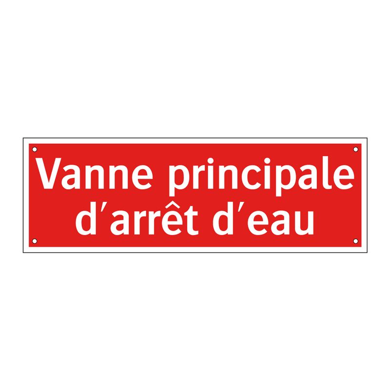 Vanne principale d'arrêt d'eau