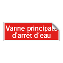 Vanne principale d'arrêt d'eau