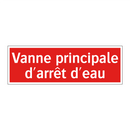 Vanne principale d'arrêt d'eau