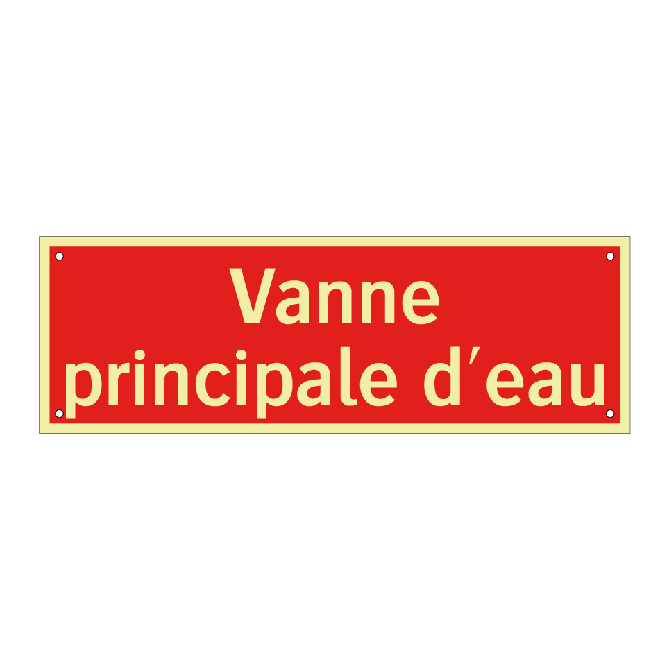 Vanne principale d'eau